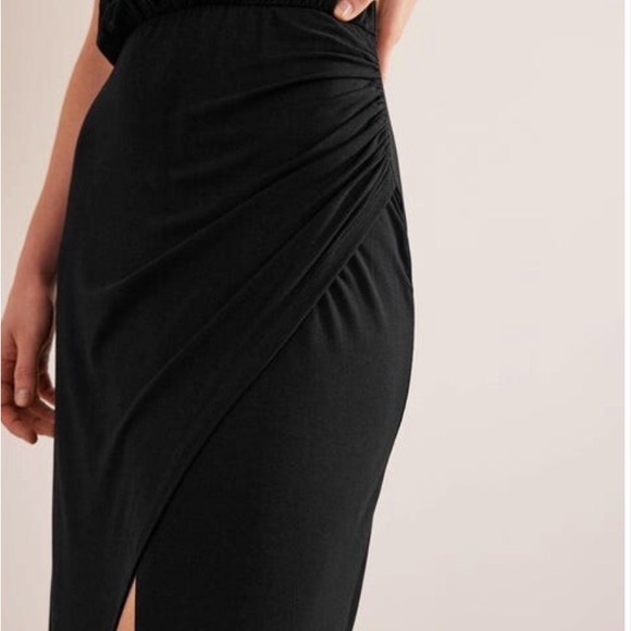 Boden Column Jersey Maxi Dress Black Elegant Size 16 - Picture 3 of 8